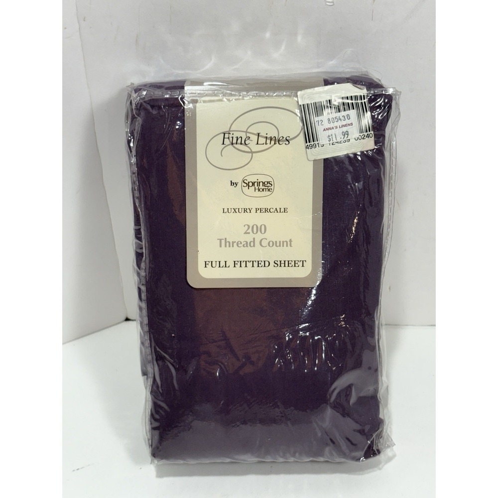 Luxury Percale Fine Linens FULL Fitted Sheet Wine eggplant Color Spring Home 200
